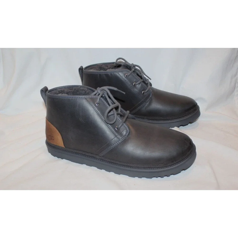 NIB UGG MEN\'S NEUMEL LEATHER ERA SHEARLING LINED CHUKKA BOOTS BLACK 10 UGG Neumel Era Chukka Boot in Black for Men | Lyst main image 3